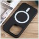 Mobigear Rubber Touch Coque iPhone 15 Pro Max MagSafe Coque arrière en Silicone - Noir