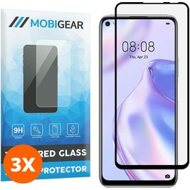 Mobigear Premium Huawei P40 Lite 5G Verre trempé Protection d'écran - Compatible Coque - Noir (Lot de 3)