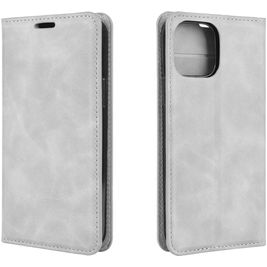Mobigear Retro Slim Housse iPhone 12 Etui Porte-Monnaie - Gris