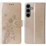 Mobigear Flowers Housse Samsung Galaxy S24 FE Etui Porte-Monnaie - Or