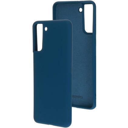 Mobiparts Coque Samsung Galaxy S21 Plus Coque arrière en Silicone - Blueberry Blue