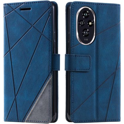 Mobigear Rhombus Housse HONOR 200 Etui Porte-Monnaie - Bleu