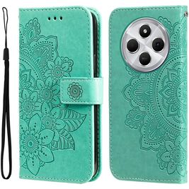 Mobigear Flowers Housse Xiaomi Redmi 14C Etui Porte-Monnaie - Vert