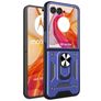 Mobigear Armor Ring Coque Motorola Razr 50 Ultra Coque arrière Rigide Anti-Chocs avec Anneau-Support - Bleu