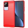 Mobigear Brushed Slim Coque POCO F4 Coque arrière en TPU Souple - Rouge