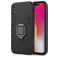 Mobigear Armor Ring Coque iPhone XR Coque arrière Rigide Anti-Chocs avec Anneau-Support - Noir