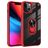 Mobigear Crystal Ring iPhone 14 Pro Plastique rigide Coque arrière avec bague de maintien - Transparent / Rouge