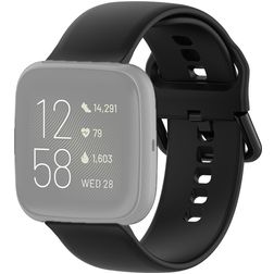 Mobigear Sport Buckle Bracelet Silicone pour Fitbit Versa 2 Fermeture boucle ardillon - Noir