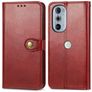 Mobigear Snap Button Housse Motorola Edge 30 Pro Etui Porte-Monnaie - Rouge