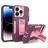 Mobigear Heavy Armor Stand Coque iPhone 14 Pro Max Coque arrière Rigide Anti-Chocs avec Support Amovible - Violet