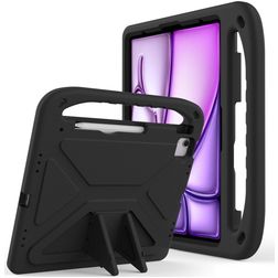 Mobigear AeroArmor Coque iPad Air 13 Pouces (2026) Coque de tablette pour enfants avec Poignée Enfants en EVA + Porte-crayon - Noir