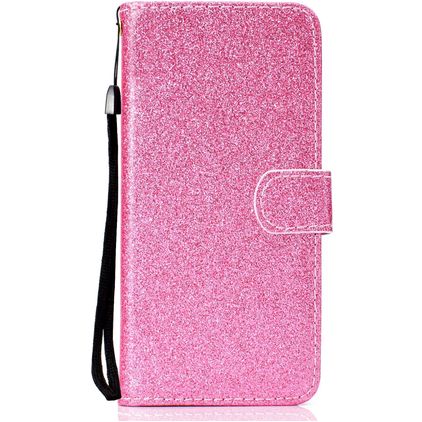 Mobigear Glitter Housse Huawei Y6p Etui Porte-Monnaie - Rose