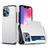 Mobigear Card Coque iPhone 14 Pro Max Coque arrière Rigide Anti-Chocs avec Porte-Cartes - Blanc