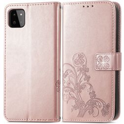 Mobigear Clover Housse Samsung Galaxy A22 5G Etui Porte-Monnaie - Rose doré