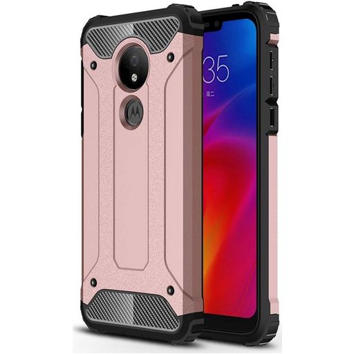 Mobigear Outdoor Coque Motorola Moto G7 Power Coque arrière Rigide Anti-Chocs - Rose doré