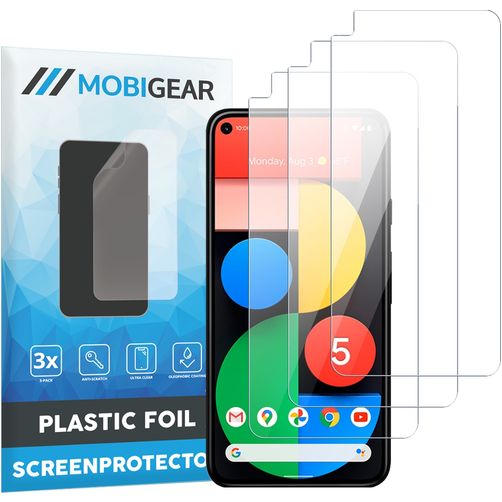 Mobigear Google Pixel 5 Protection d'écran Film - Compatible coque (Lot de 3)