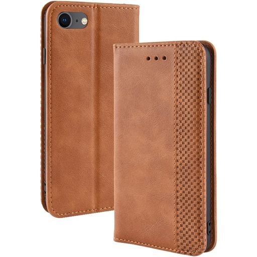 Mobigear Sensation Housse iPhone SE (2022) Etui Porte-Monnaie - Cognac