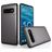 Mobigear Card Coque Samsung Galaxy S10 Plus Coque arrière Rigide Anti-Chocs avec Porte-Cartes - Gris