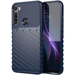 Mobigear Groove Coque Motorola One Fusion Plus Coque arrière en TPU Souple - Bleu