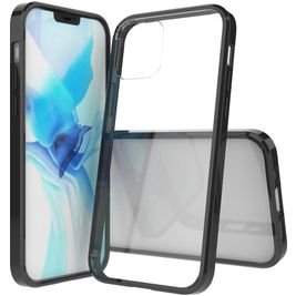Mobigear Crystal Coque iPhone 12 Coque arrière Rigide - Noir / Transparent