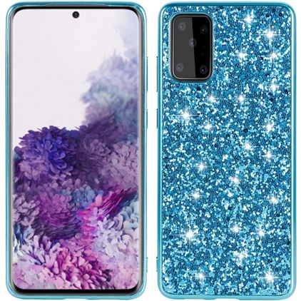 Mobigear Glitter Coque Samsung Galaxy S20 Coque arrière Rigide - Bleu