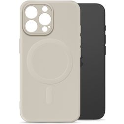 My Style Protective Flex Coque iPhone 15 Pro MagSafe Coque arrière en TPU Souple - Antique White