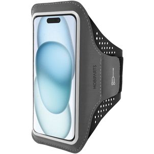 Mobiparts Comfort Fit Brassard Téléphone iPhone 15 Brassard Coque de Sport en Neoprène - Noir