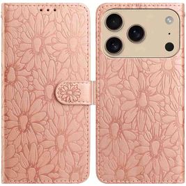 Mobigear Flowers Housse iPhone 17 Pro Etui Porte-Monnaie - Rose doré