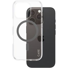 CARE by PanzerGlass Flagship Coque iPhone 16 Pro MagSafe Coque arrière Rigide - Transparent / Noir