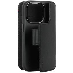 Decoded Detachable Wallet Housse iPhone 15 Pro MagSafe Etui avec Coque Détachable en Cuir Véritable Porte-Monnaie - Noir