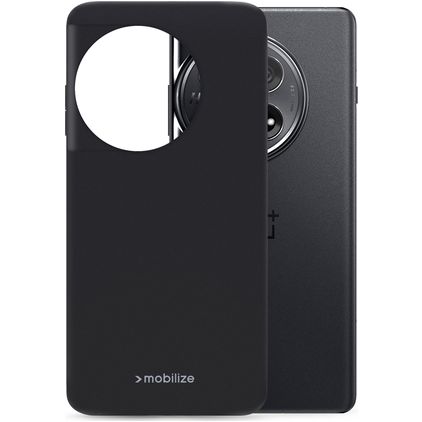 Mobilize Rubber Gelly Coque OnePlus 12 Coque arrière en TPU Souple - Matt Black