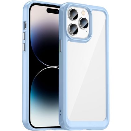 Mobigear Crystal Coque iPhone 14 Pro Coque arrière Rigide - Transparent / Bleu
