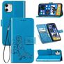 Mobigear Clover Housse iPhone 12 Pro Etui Porte-Monnaie - Bleu