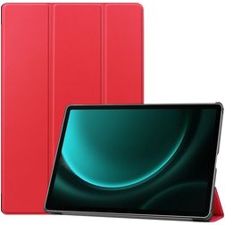 Mobigear Tri-Fold Samsung Galaxy Tab S9 FE Plus Étui + Porte-stylet - Rouge