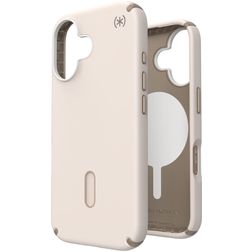 Speck Presidio2 Pro iPhone 16 MagSafe Plastique rigide Coque arrière Antichoc - Bleached Bone