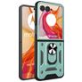 Mobigear Armor Ring Coque Motorola Razr 50 Ultra Coque arrière Rigide Anti-Chocs avec Anneau-Support - Vert