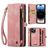 Caseme 008 Housse iPhone 15 Pro Max Etui avec Coque Détachable Porte-Monnaie - Rose