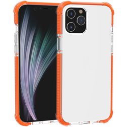 Mobigear Full Bumper Coque iPhone 12 Pro Max Coque arrière Rigide Anti-Chocs - Transparent / Orange