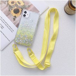 Mobigear Lanyard iPhone 13 Pro Coque avec cordon en TPU Souple - Jaune