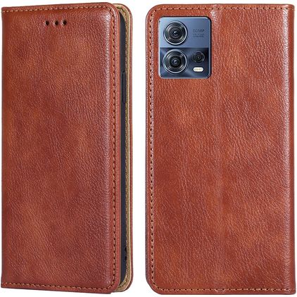Mobigear Wallet Housse Motorola Edge 30 Fusion Etui Porte-Monnaie - Marron