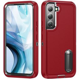 Mobigear Rugged Stand Coque Samsung Galaxy S23 Plus Coque arrière Rigide Anti-Chocs avec Support Amovible - Rouge