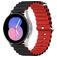 Mobigear Ocean Bracelet Silicone pour Smartwatch Fermeture boucle ardillon - 22 mm - Noir / Rouge