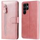 Mobigear Zipper Housse Samsung Galaxy S23 Ultra Etui Porte-Monnaie - Rose doré