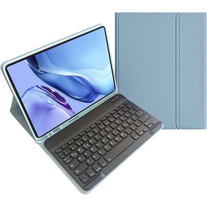 Mobigear Keys Coque iPad Air 11 Pouces (2024) Etui Clavier Bluetooth QWERTZ + Porte-crayon - Bleu