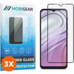 Mobigear Premium Motorola Moto G30 Verre trempé Protection d'écran - Compatible Coque - Noir (Lot de 3)