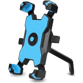 Mobigear PushHold Support Moto Rétroviseur Pince Universel - Bleu