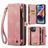 Caseme 008 Housse iPhone 14 Etui avec Coque Détachable Porte-Monnaie - Rose