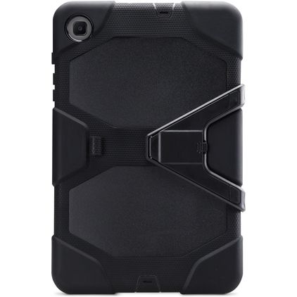 Xccess Survivor Essential Coque Samsung Galaxy Tab S6 Lite Coque arrière en Plastique rigide,Silicone + Support Amovible - Noir