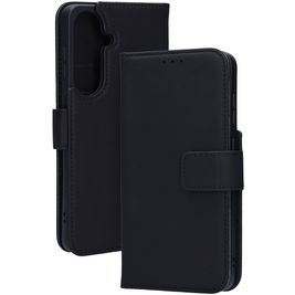 Mobiparts Wallet Housse Samsung Galaxy S26 Plus Etui en Cuir Véritable Porte-Monnaie - Noir
