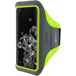 Mobiparts Comfort Fit Brassard Téléphone Samsung Galaxy S20 Ultra Brassard Coque de Sport en Neoprène - Neon Green